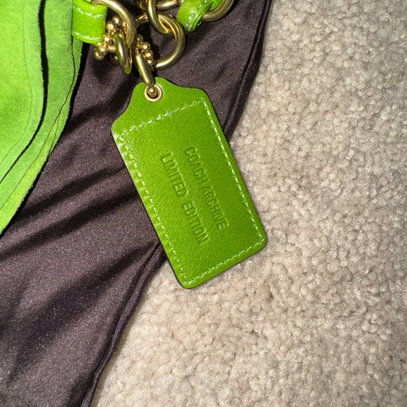 Coach Green Suede Shoulder Bag - Picture 4 of 13
